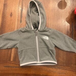 The North Face Kids Light Gray Hooded Fleece Jacket